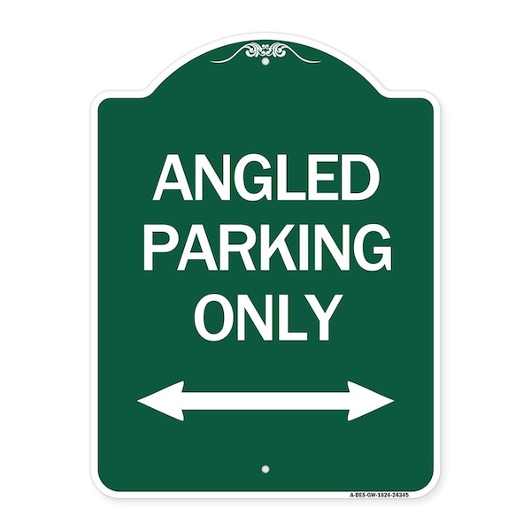 Signmission Angle Parking W/ Bidirectional Arrow, Green & White Aluminum Sign, 18" x 24", GW-1824-24345 A-DES-GW-1824-24345 - main
